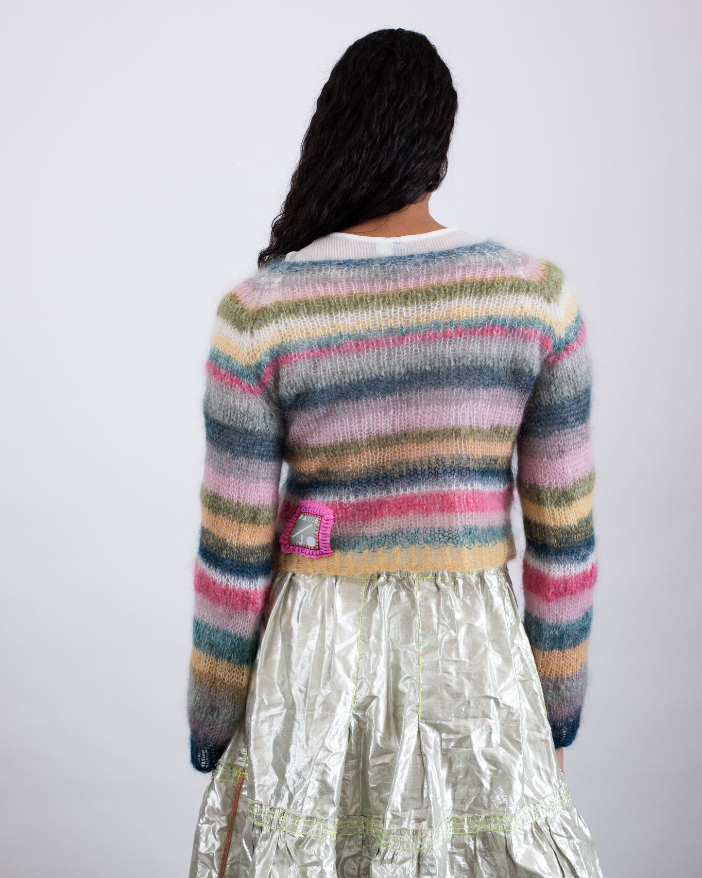 HAND KNITTED MOHAIR STRIPE SWEATER #01