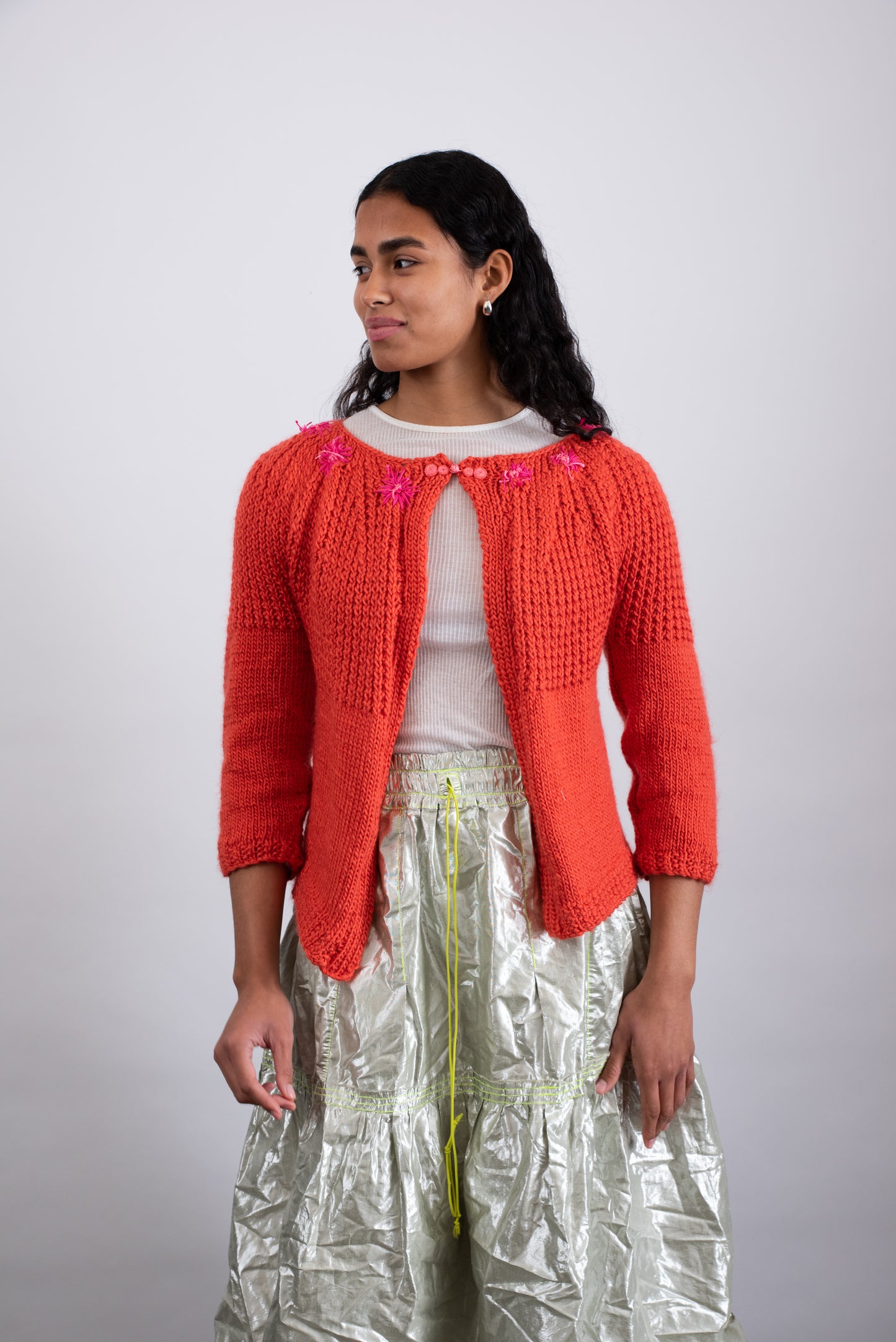 ROOI BOS / HAND KNITTED MERINO CARDIGAN