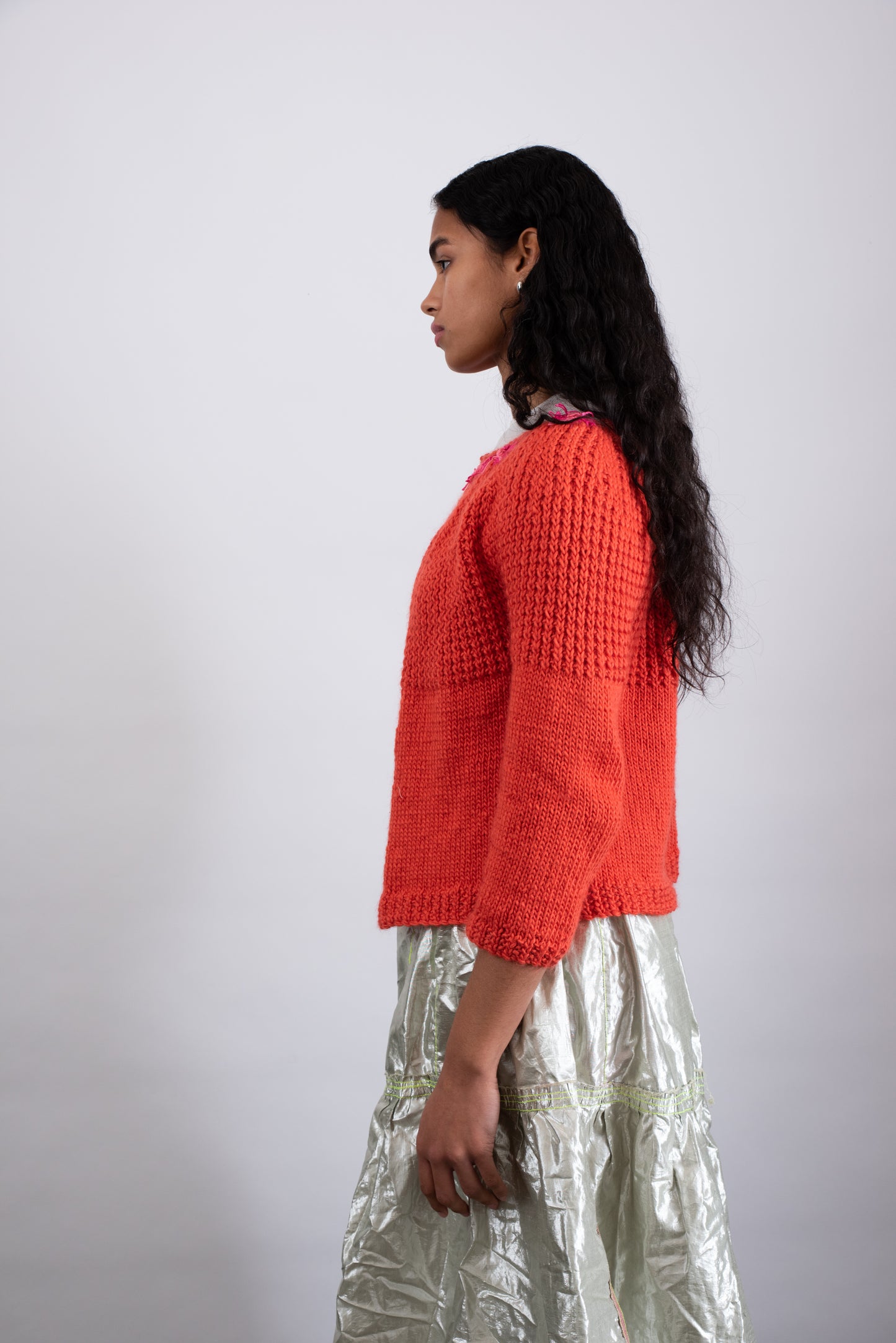 ROOI BOS / HAND KNITTED MERINO CARDIGAN