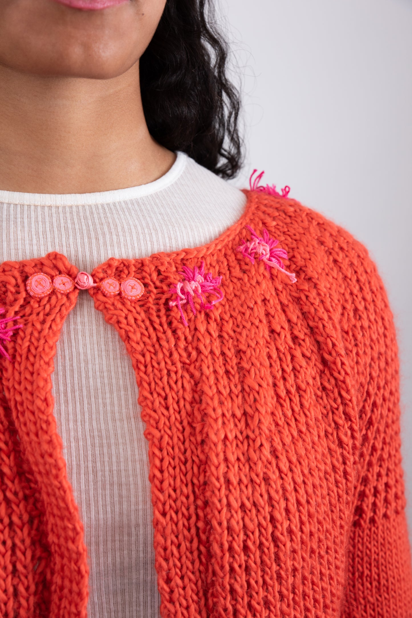 ROOI BOS / HAND KNITTED MERINO CARDIGAN