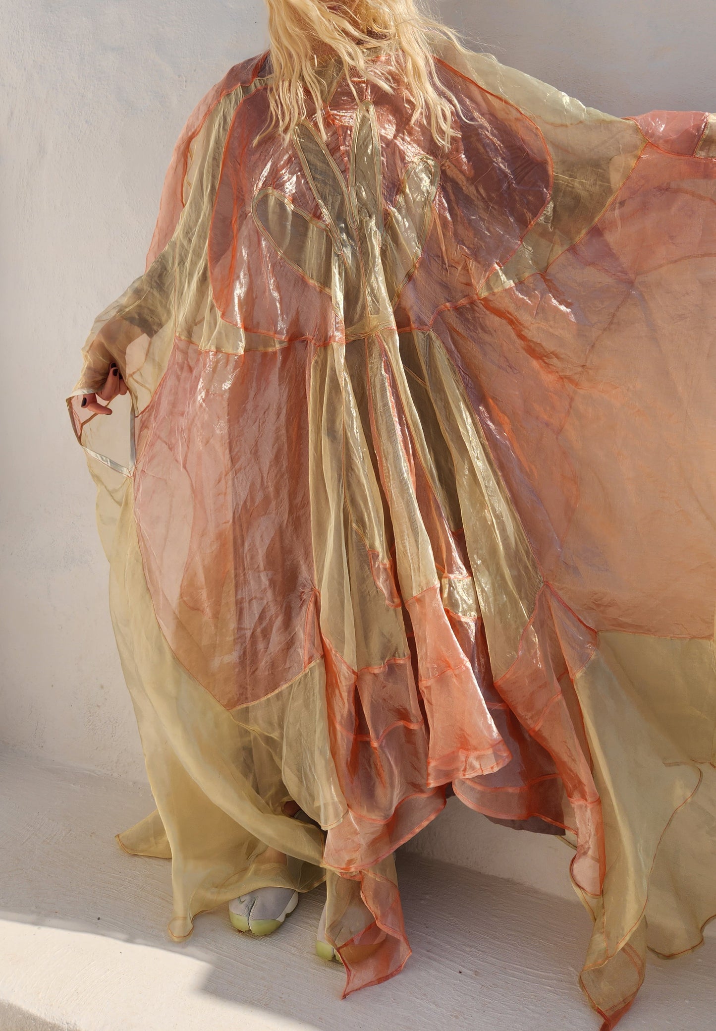 GESIGGIE/PANSY PATCHED SILK ORGANZA DRESS
