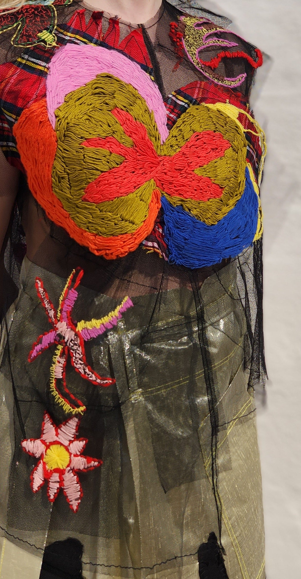 EMBROIDERED TULLE TOP