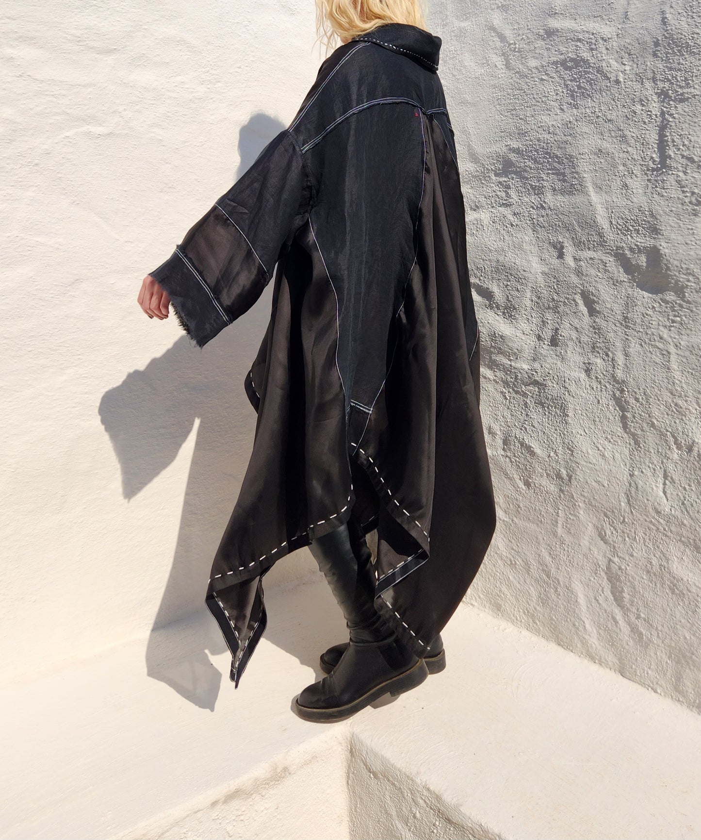 LINEN AND ORGANZA SHIRT DRESS