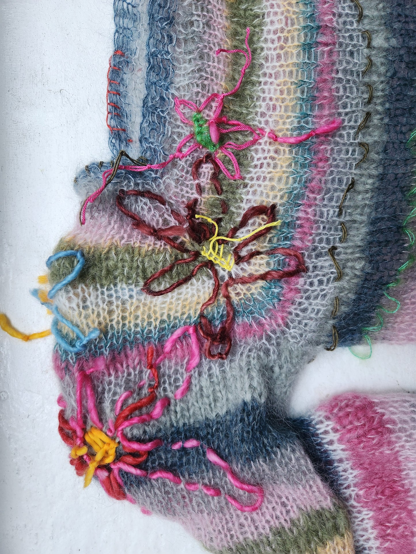 HAND KNITTED MOHAIR STRIPE SWEATER #01