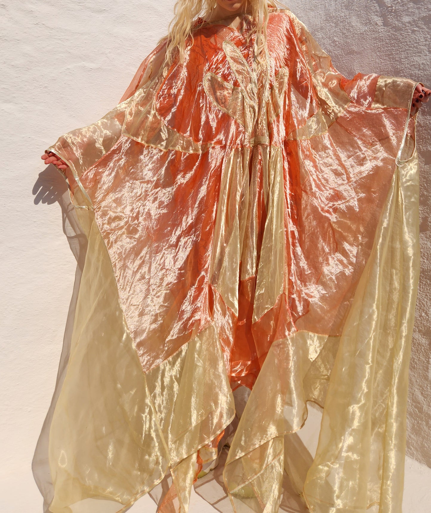 GESIGGIE/PANSY PATCHED SILK ORGANZA DRESS