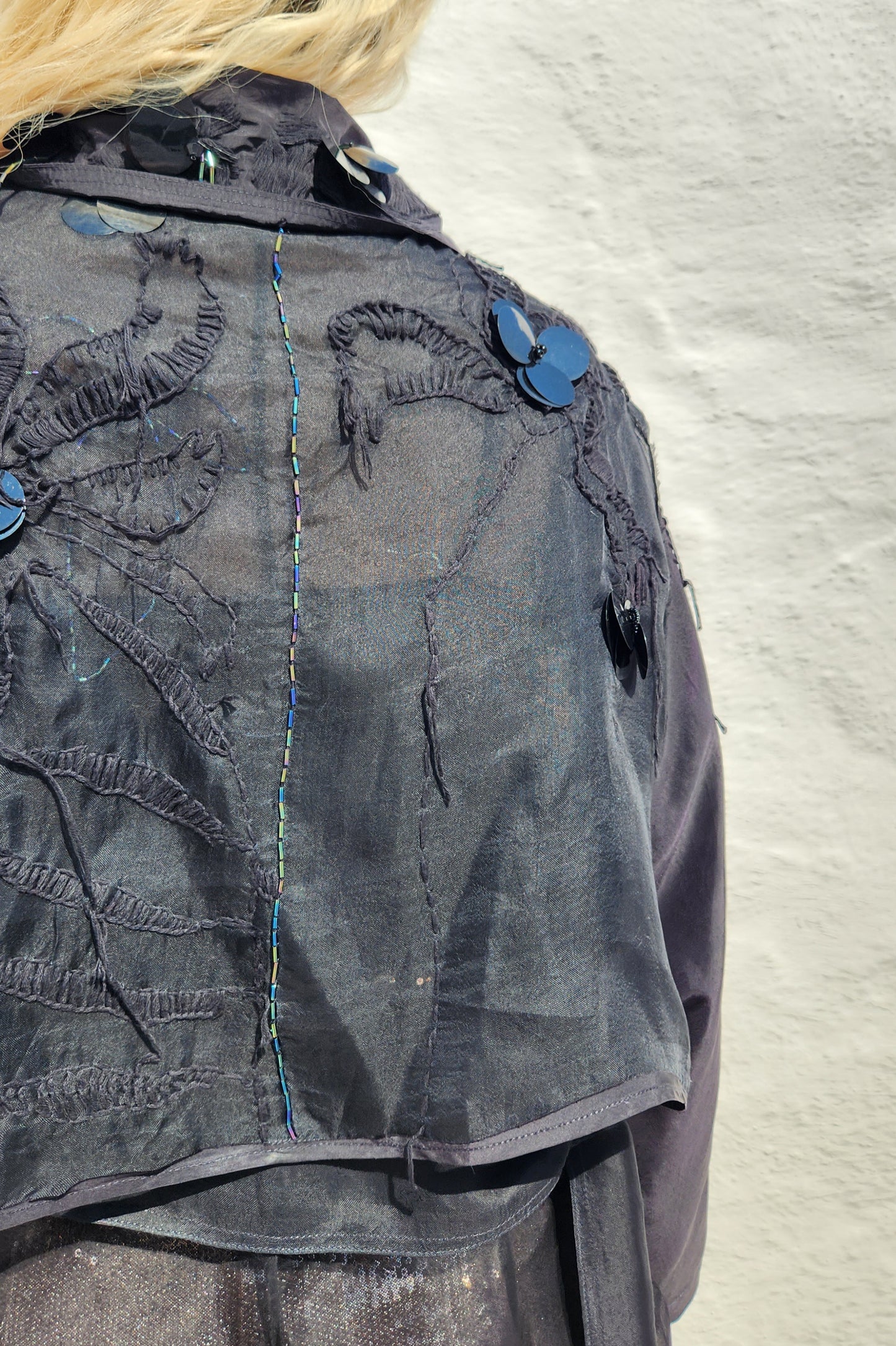 EMBROIDERED & BEADED LAYER TRENCH COAT
