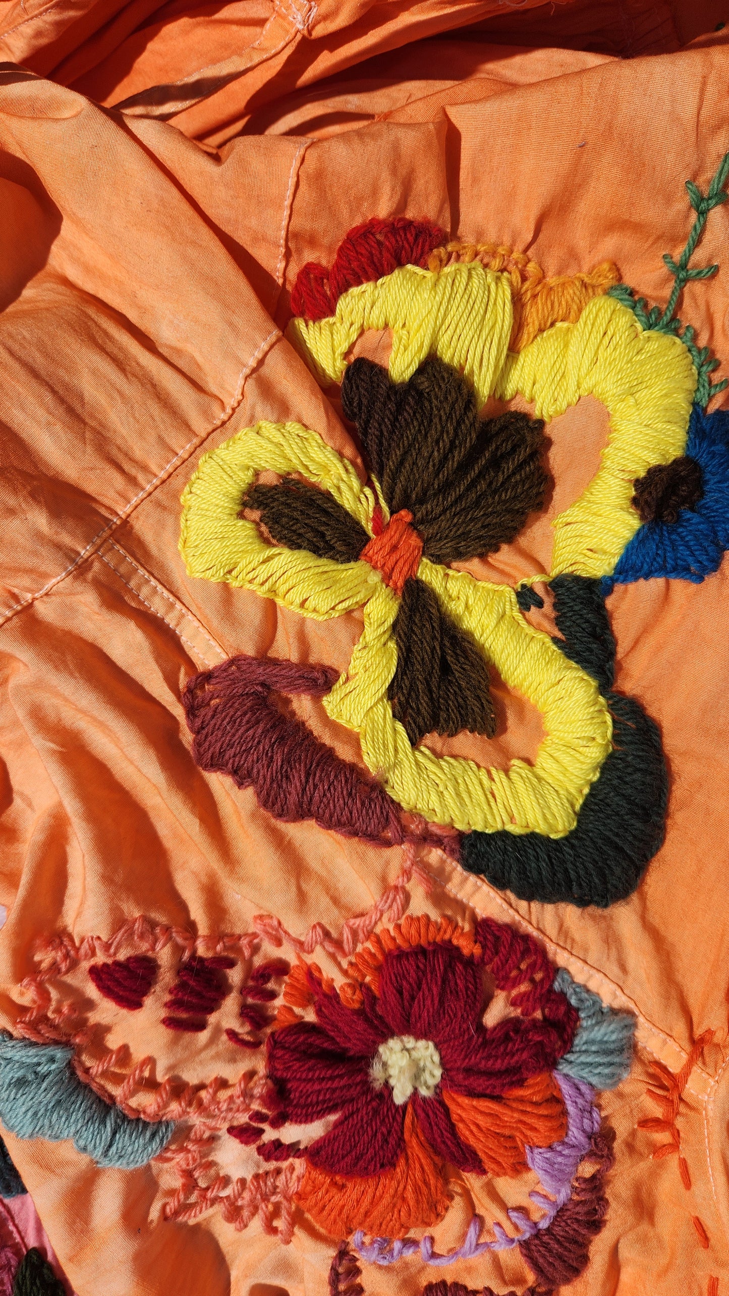 HAND DYED COTTON WRAP DRESS - Orange 01