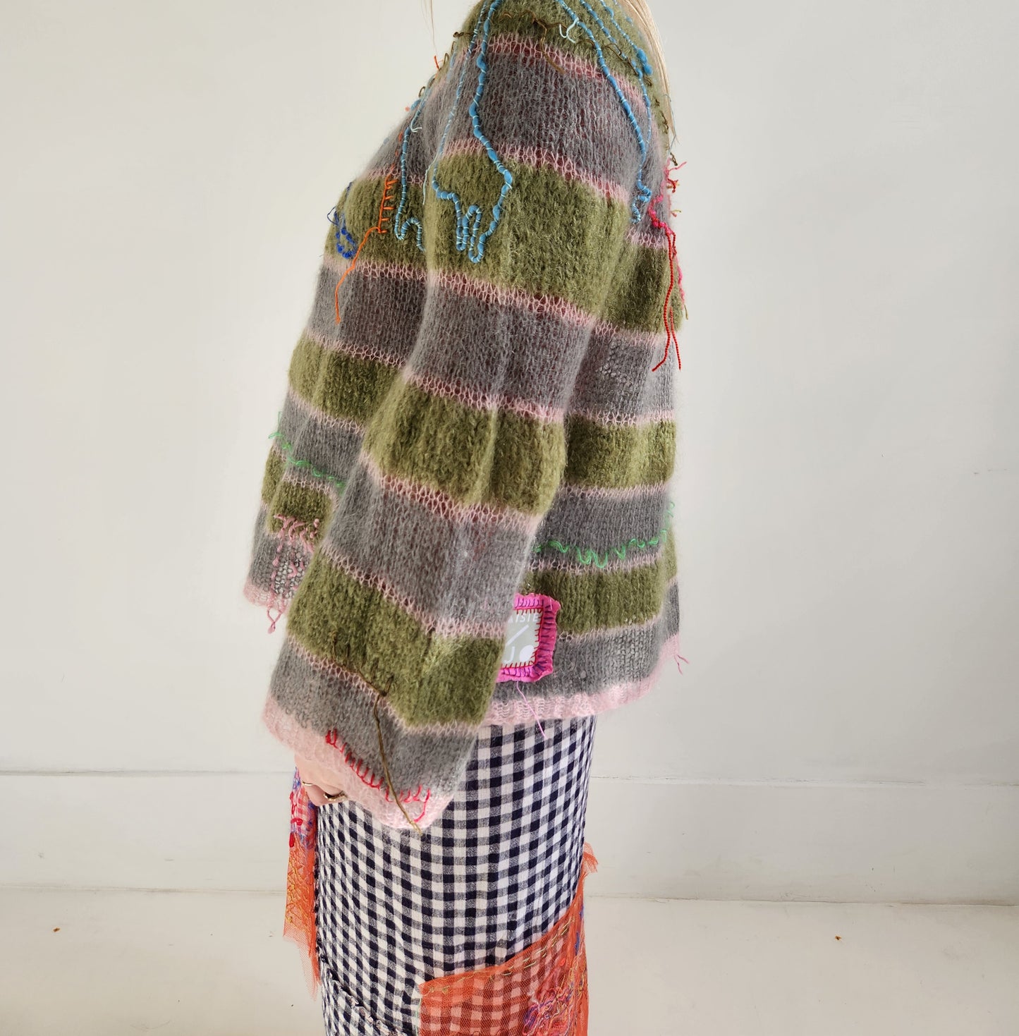 HAND KNITTED MOHAIR STRIPE SWEATER #02