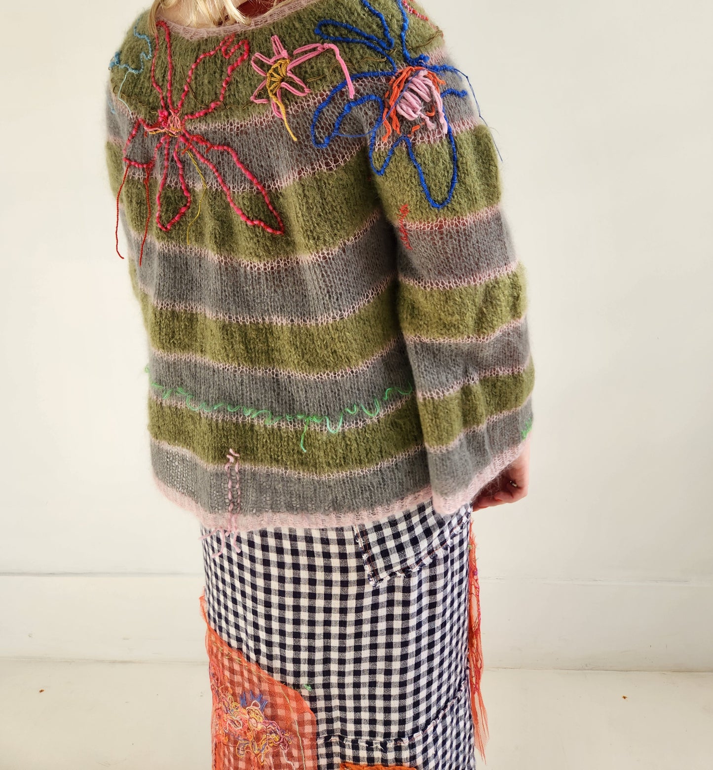 HAND KNITTED MOHAIR STRIPE SWEATER #02