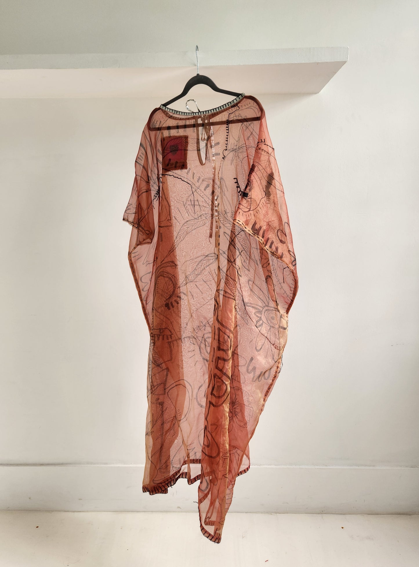 HAND PAINTED SILK ORGANZA DRESS