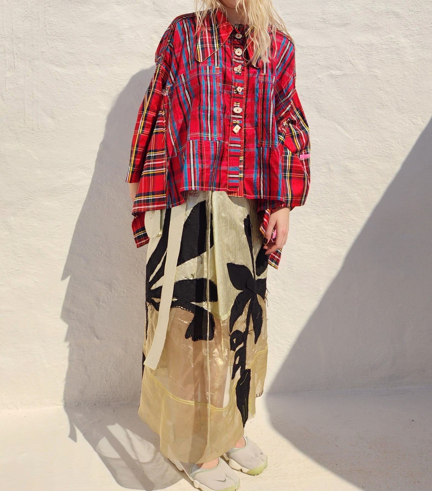 PLAID SILK SUNNI SHIRT
