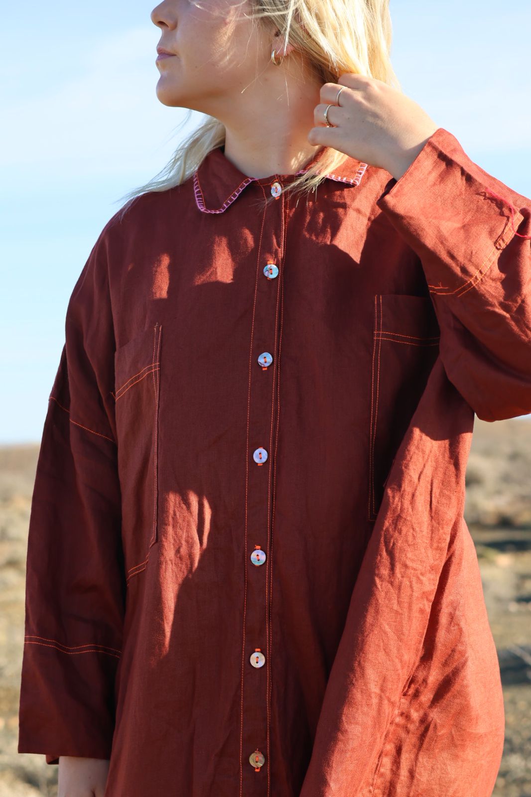 BROWN LIEF SHIRT DRESS