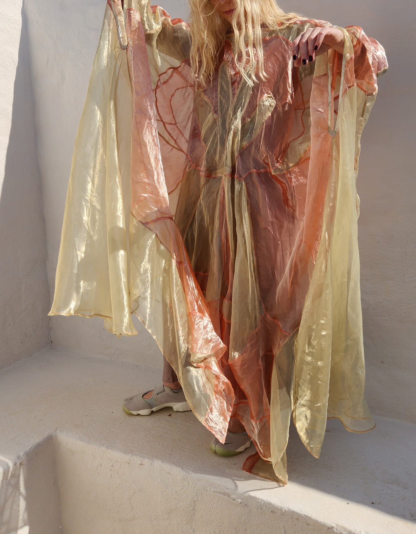 GESIGGIE/PANSY PATCHED SILK ORGANZA DRESS