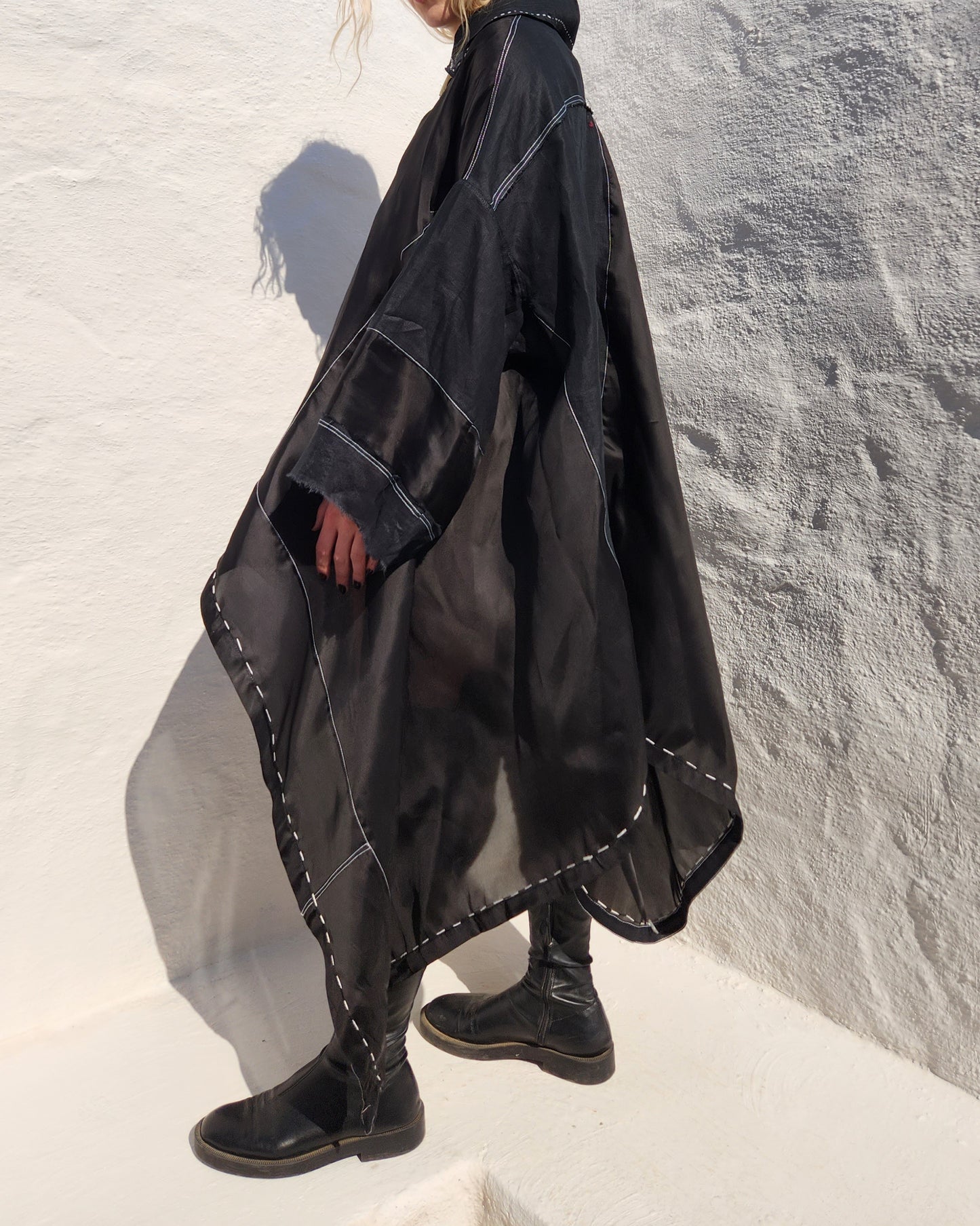 LINEN AND ORGANZA SHIRT DRESS