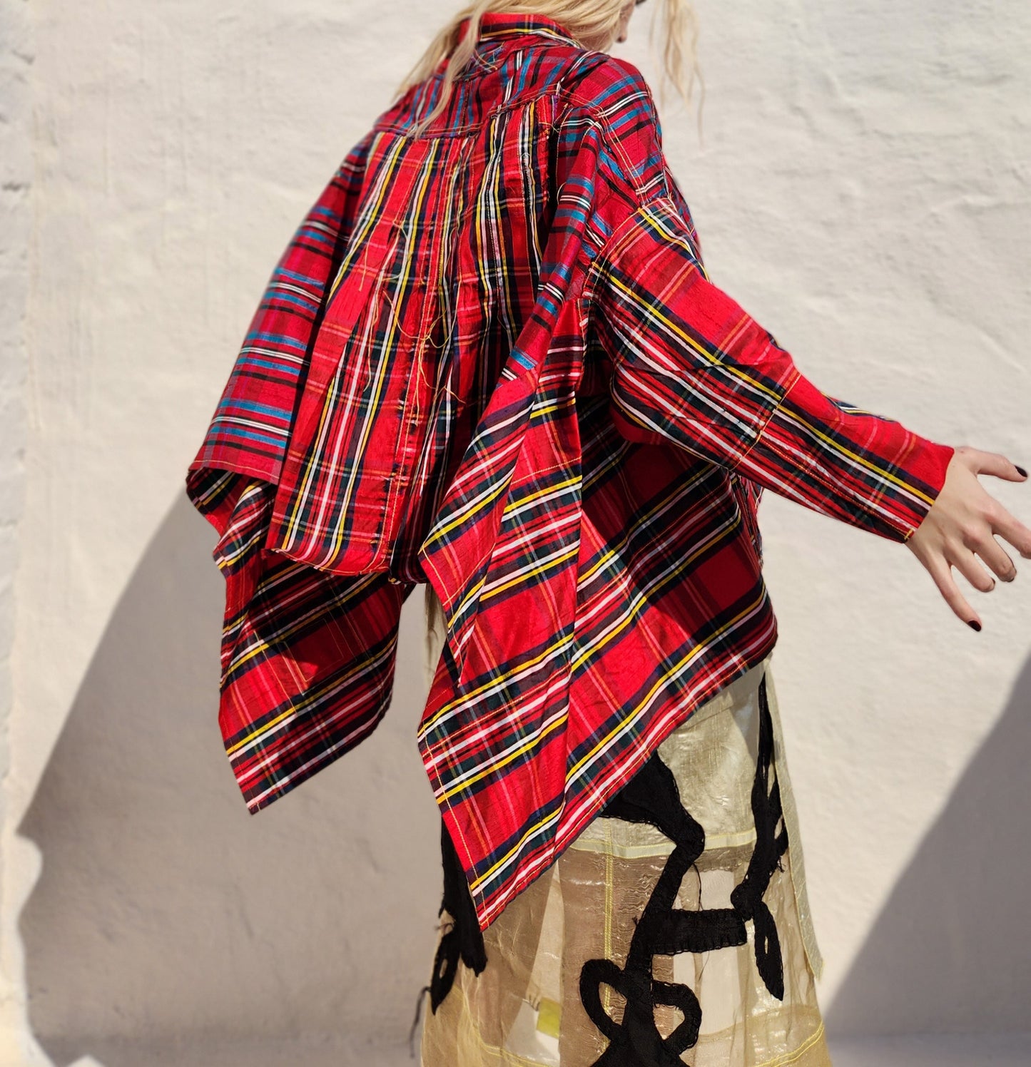 PLAID SILK SUNNI SHIRT
