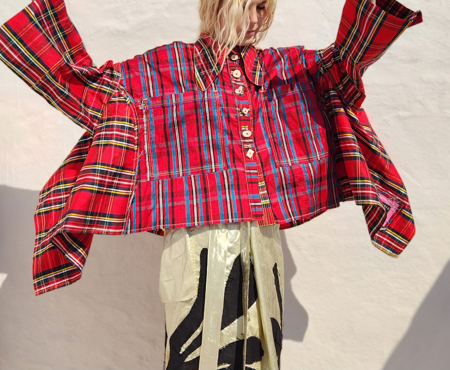 PLAID SILK SUNNI SHIRT