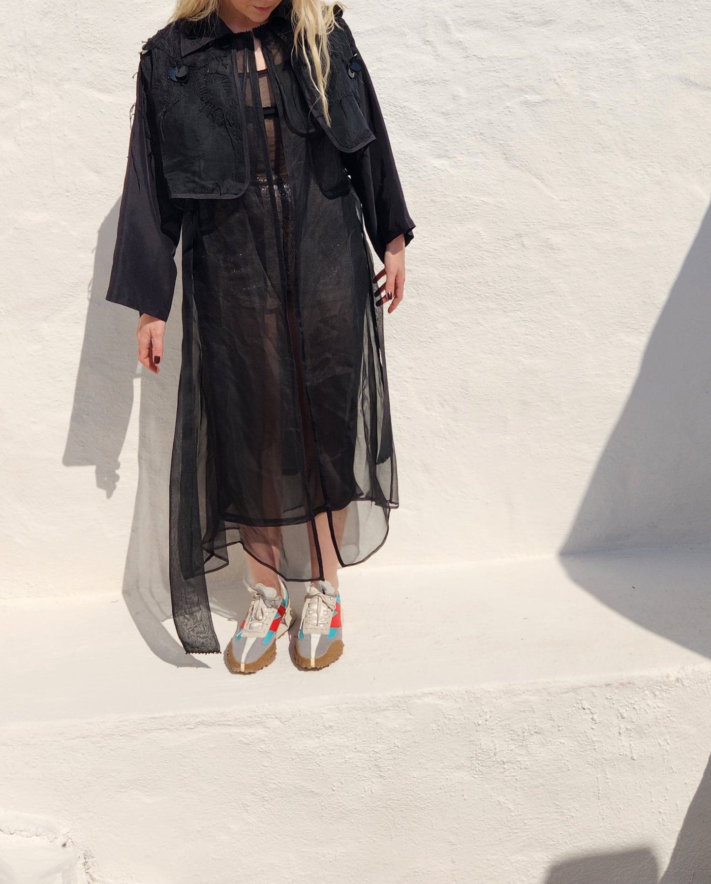 EMBROIDERED & BEADED LAYER TRENCH COAT