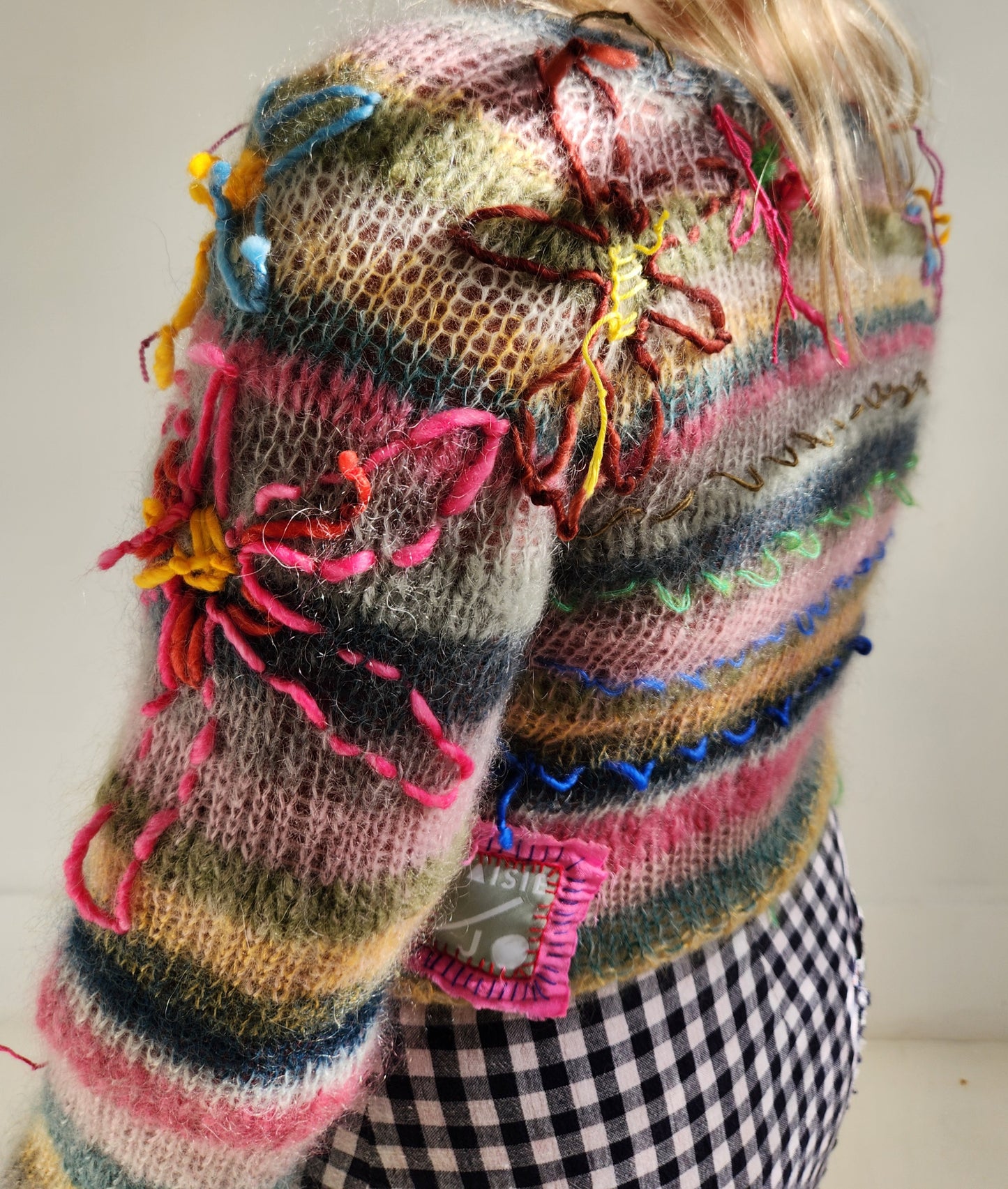 HAND KNITTED MOHAIR STRIPE SWEATER #01