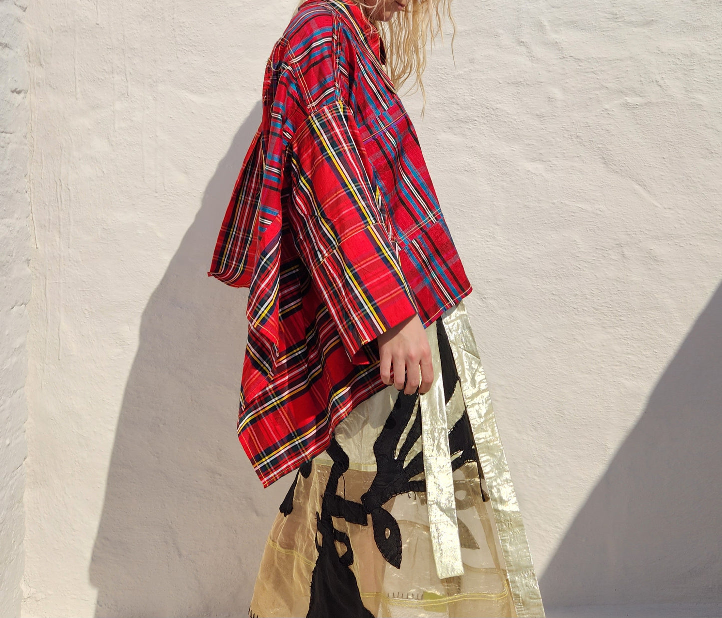 PLAID SILK SUNNI SHIRT