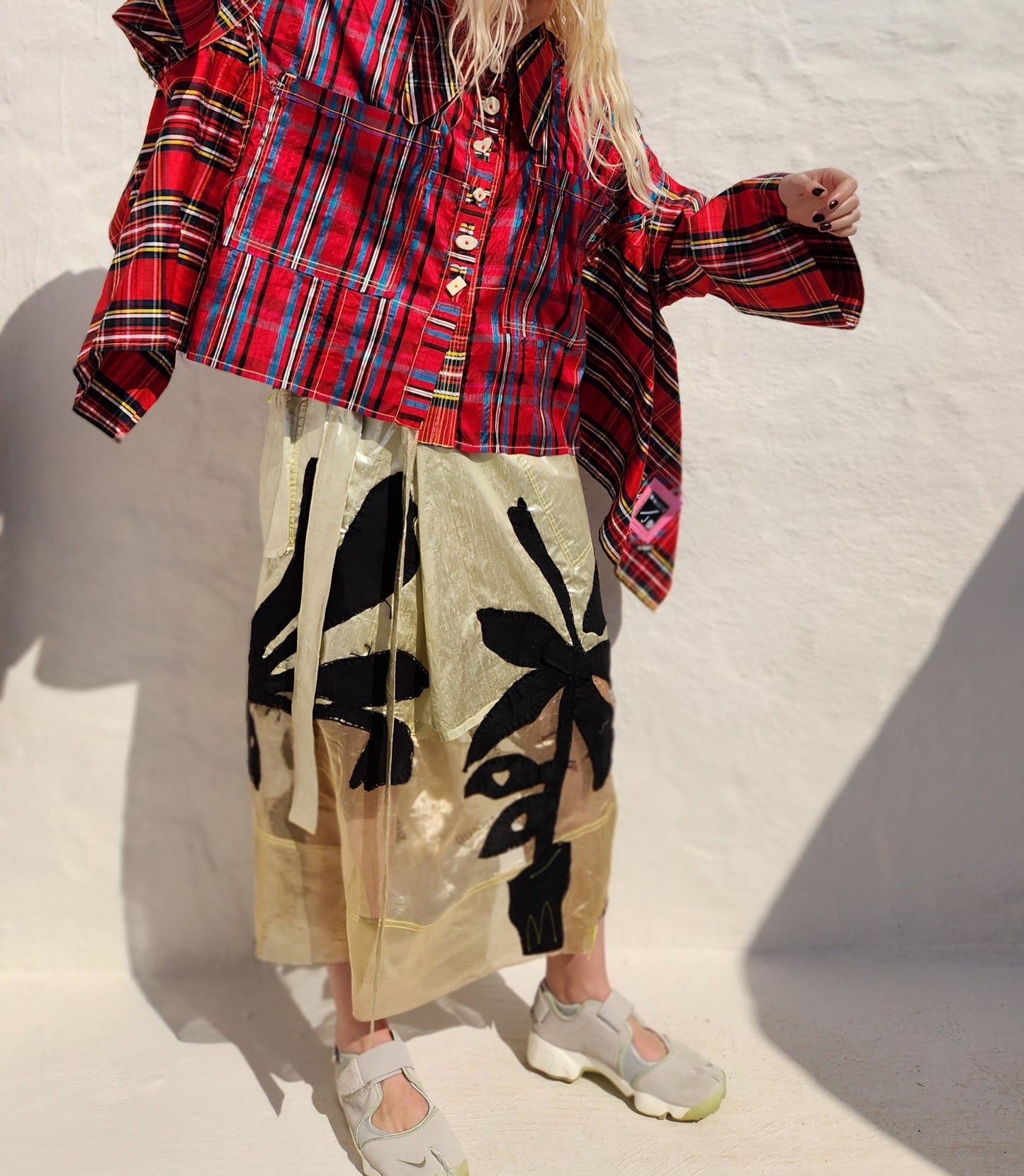 PLAID SILK SUNNI SHIRT