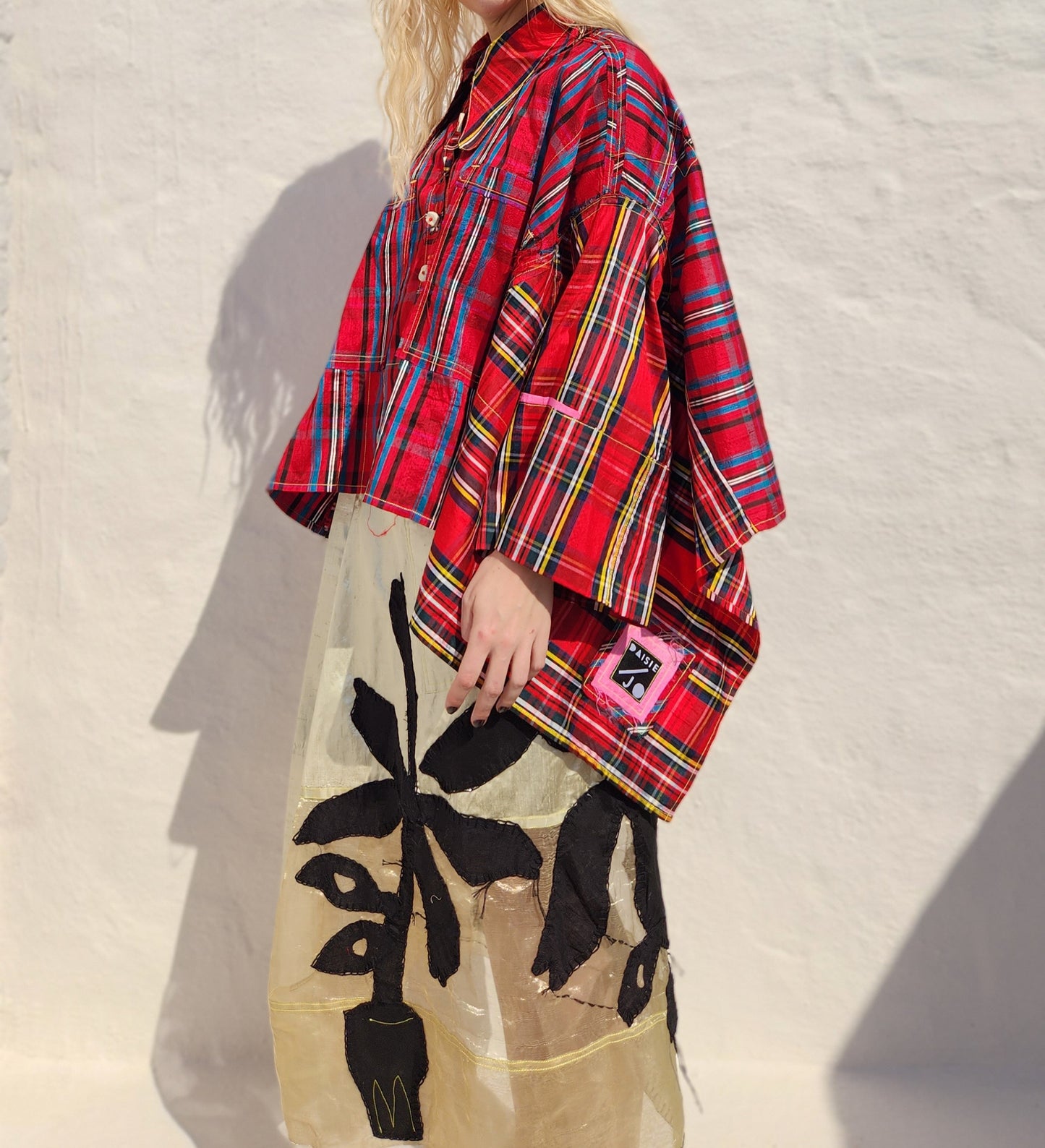 PLAID SILK SUNNI SHIRT