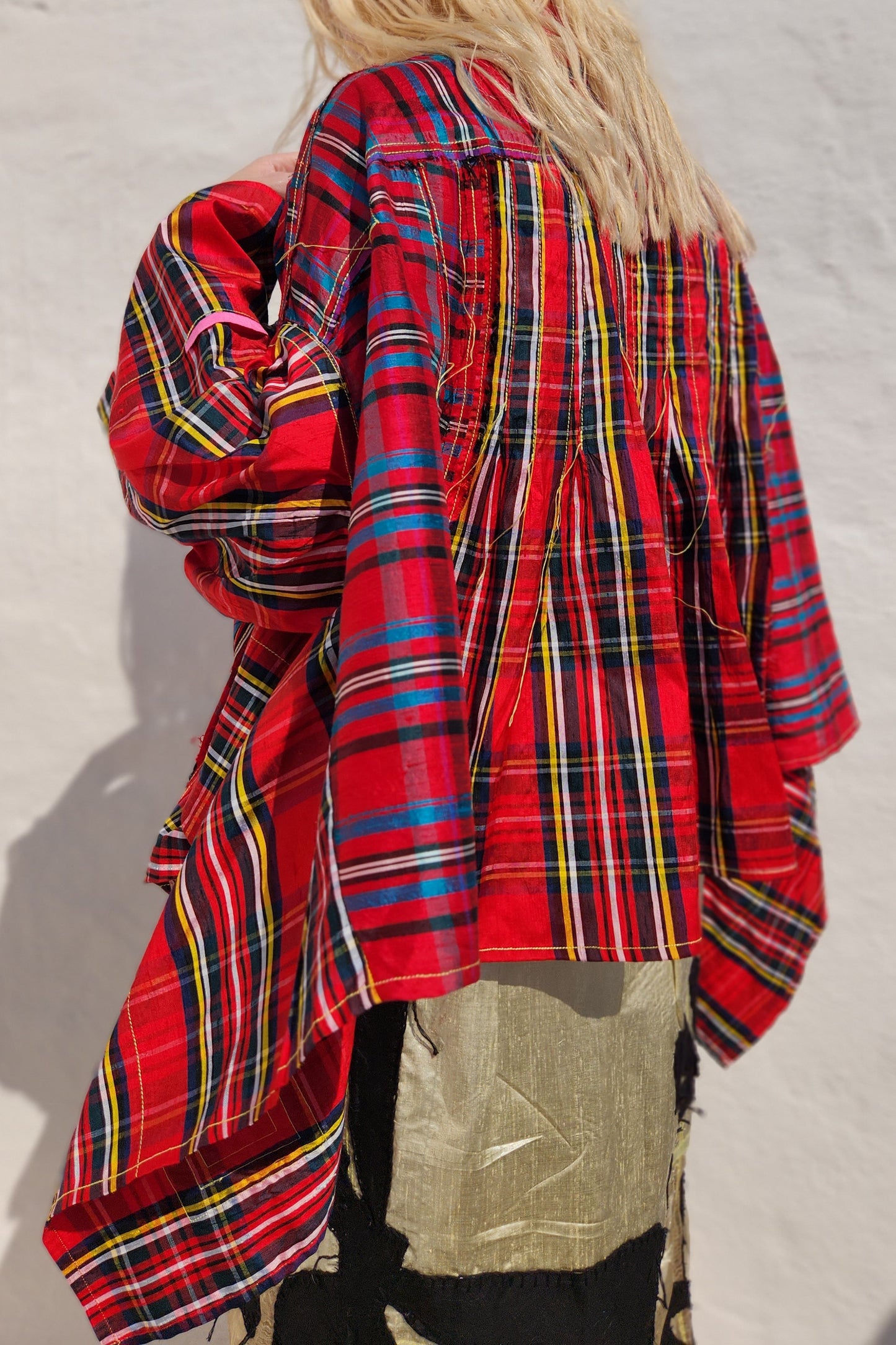 PLAID SILK SUNNI SHIRT
