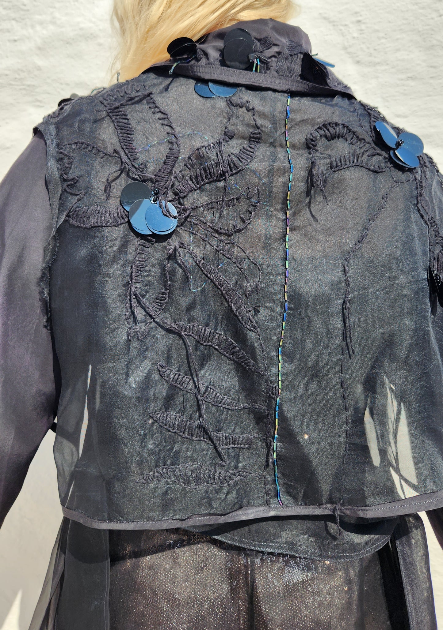 EMBROIDERED & BEADED LAYER TRENCH COAT