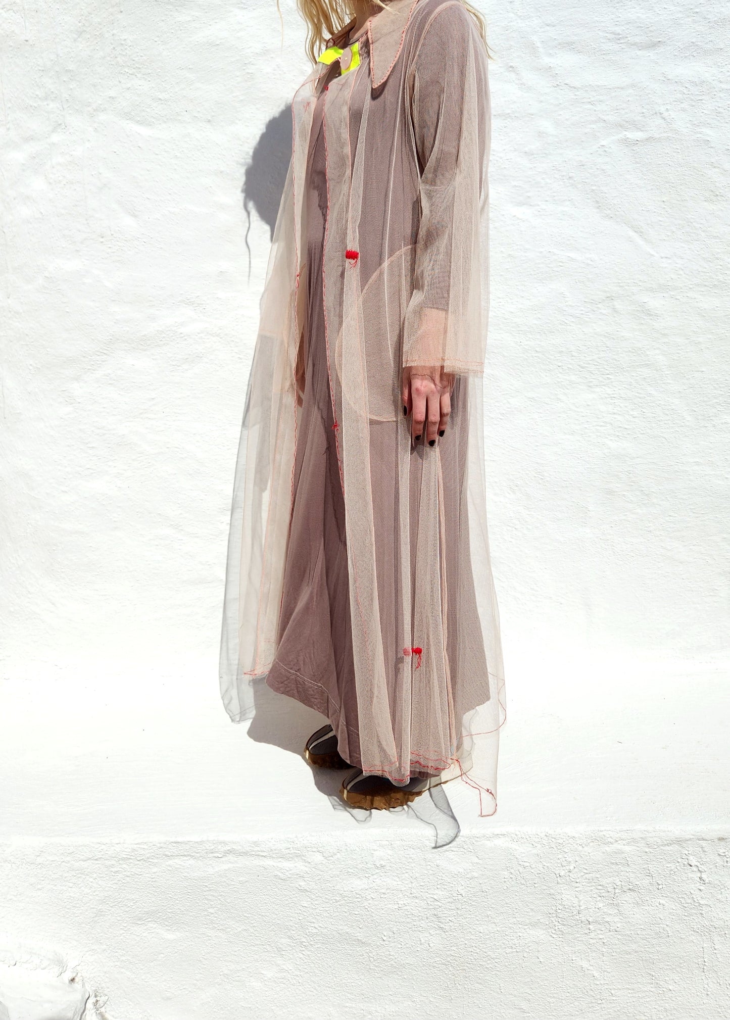 EMBROIDERED TULLE COAT