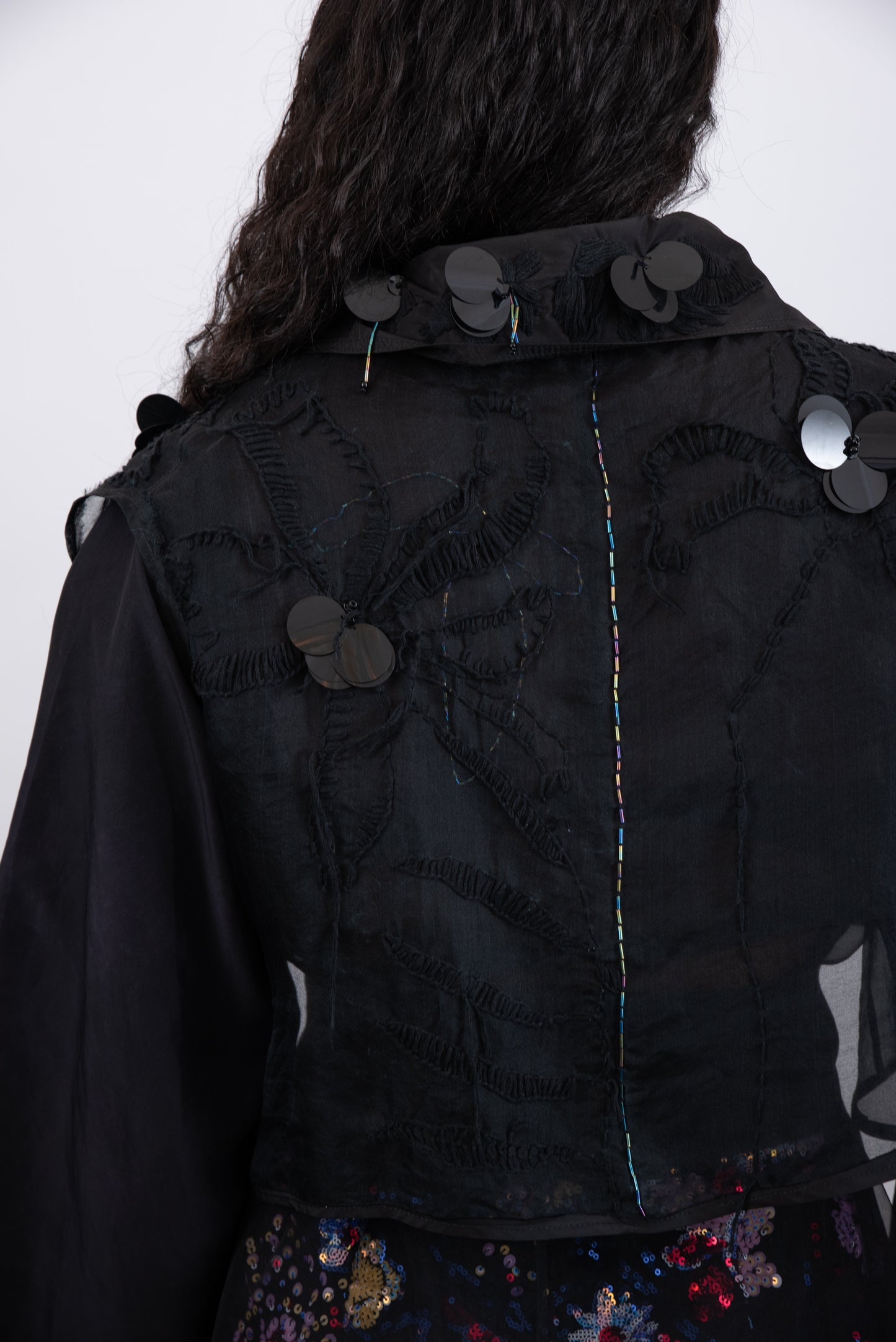 EMBROIDERED & BEADED LAYER TRENCH COAT