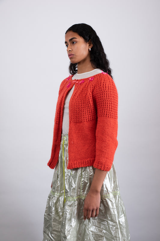 ROOI BOS / HAND KNITTED MERINO CARDIGAN