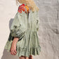 HAND DYED COTTON WRAP DRESS - Sage