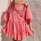 HAND DYED COTTON WRAP DRESS - Pink 01