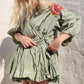 HAND DYED COTTON WRAP DRESS - Sage