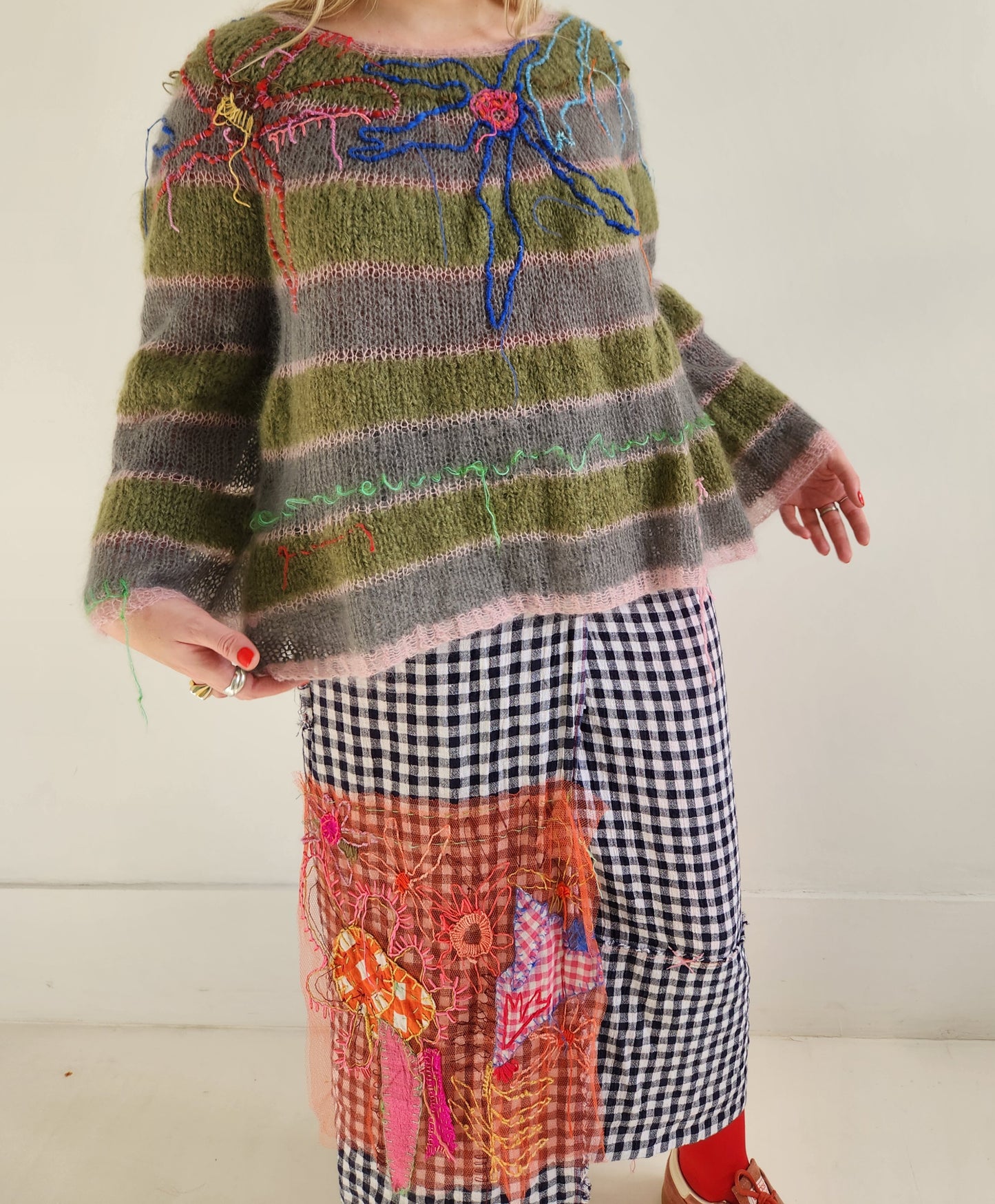 HAND KNITTED MOHAIR STRIPE SWEATER #02