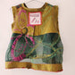 Hand embroidered green silk top