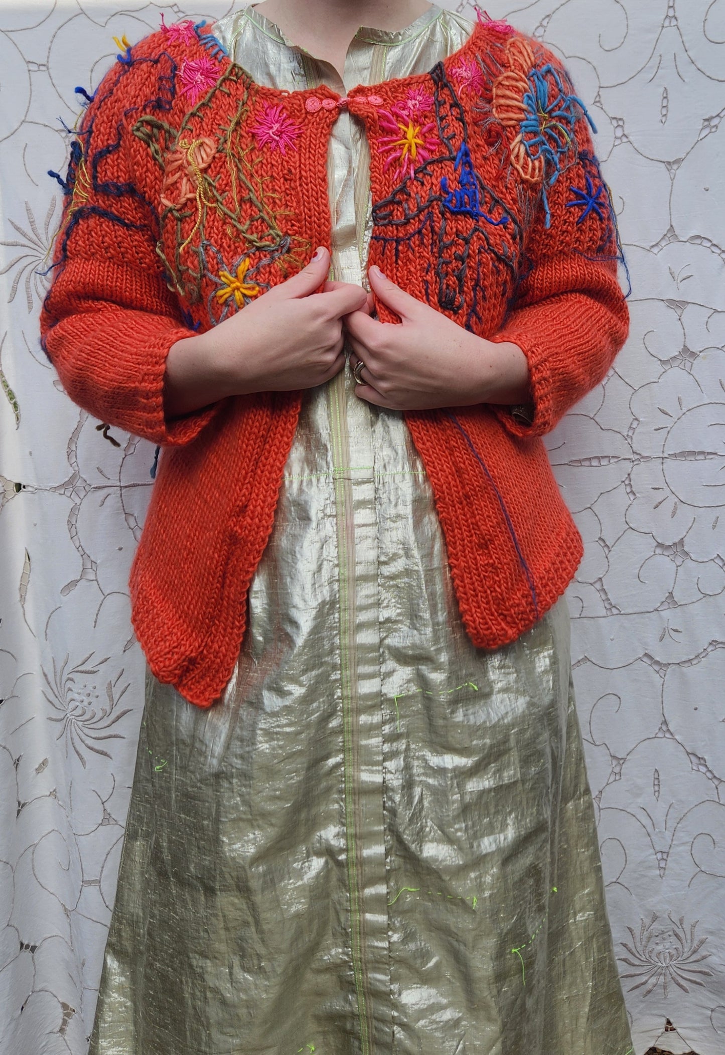 ROOI BOS / HAND KNITTED MERINO CARDIGAN