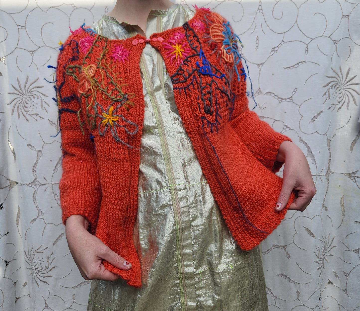 ROOI BOS / HAND KNITTED MERINO CARDIGAN