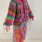 Merino wool Balloon sleeve stripe cardigan