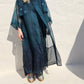 PETROL EMBROIDERED TRENCH COAT