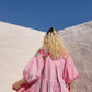HAND DYED COTTON WRAP DRESS - Pink 03