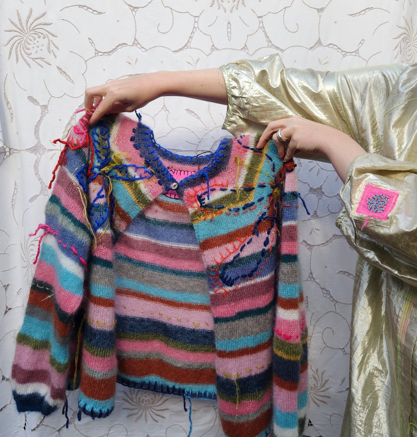 STRIPE MOHAIR CARDIGAN