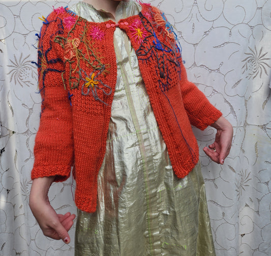 ROOI BOS / HAND KNITTED MERINO CARDIGAN