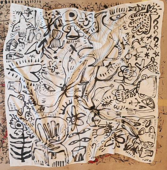 Hand painted silk scarf - Sunny side up