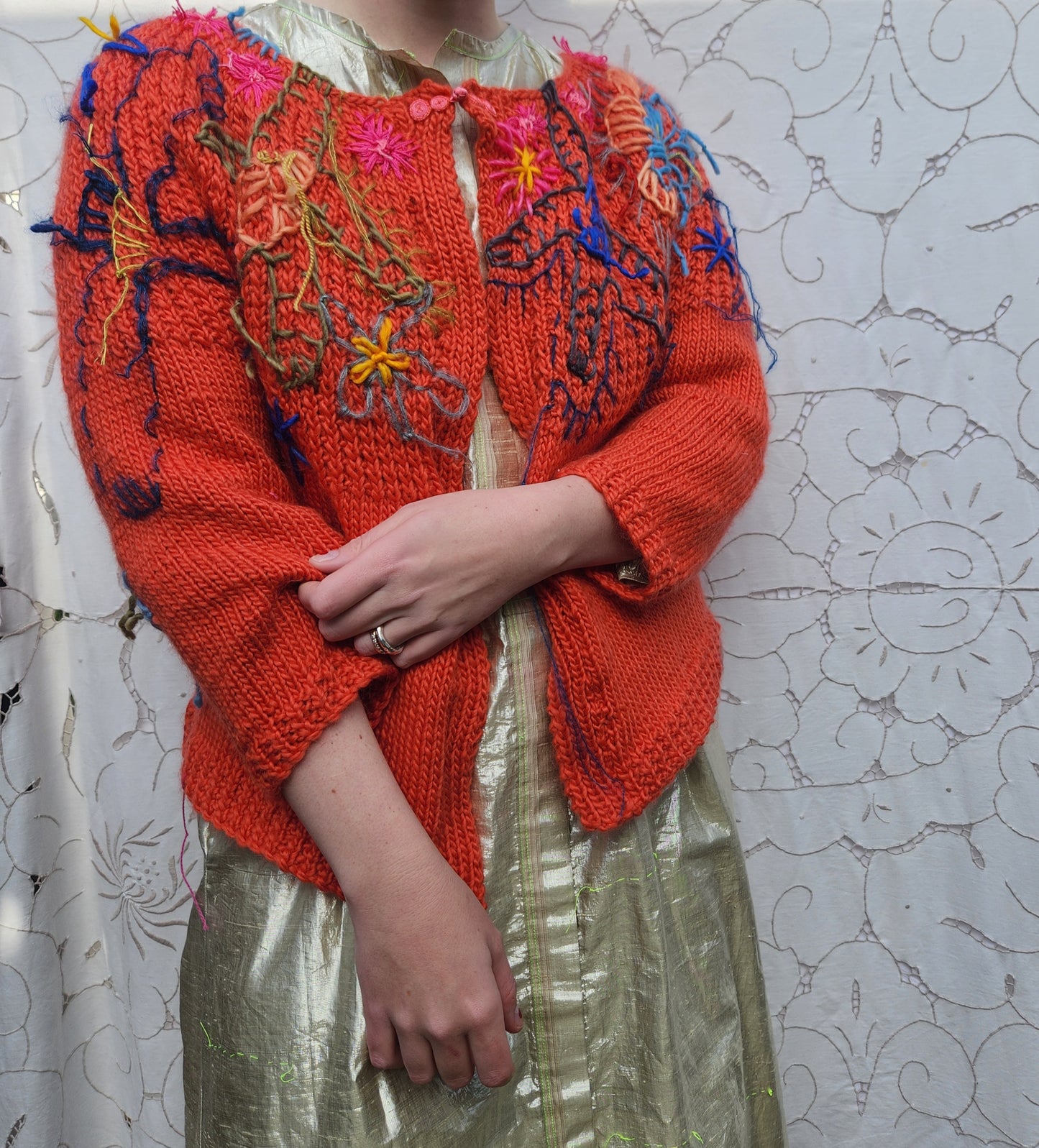 ROOI BOS / HAND KNITTED MERINO CARDIGAN