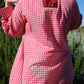 PINK GINGHAM SQUARE SHIRT DRESS