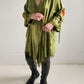 Green silk wrap dress