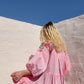 HAND DYED COTTON WRAP DRESS - Pink 03