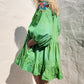 HAND DYED COTTON WRAP DRESS - Green