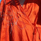 Blood orange silk wrap dress