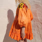 HAND DYED COTTON WRAP DRESS - Orange 01